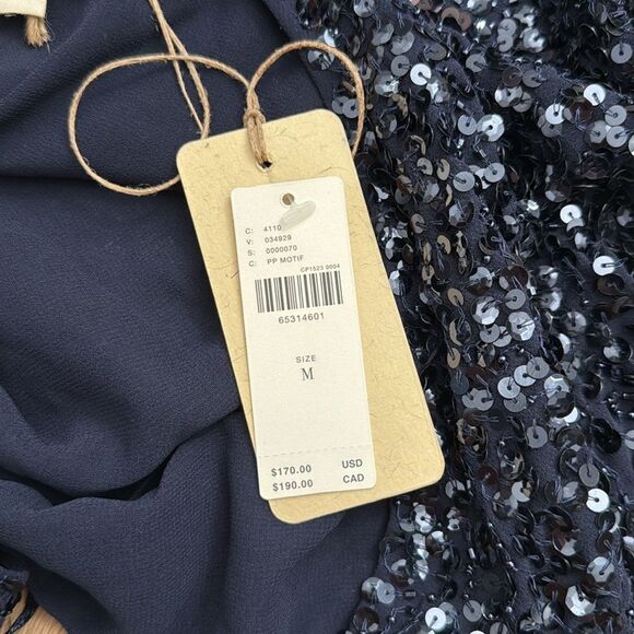NWT Anthropologie Let Me Be Ombre Cropped Sequined Blouse Medium - Picture 5 of 9